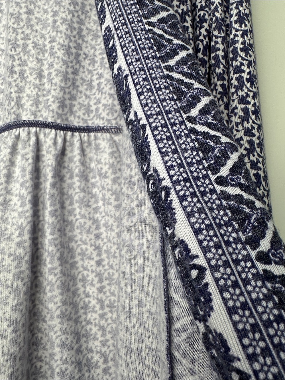 Dalia blue and white boho-patterned open front cardigan size XL - Picture 5 of 16
